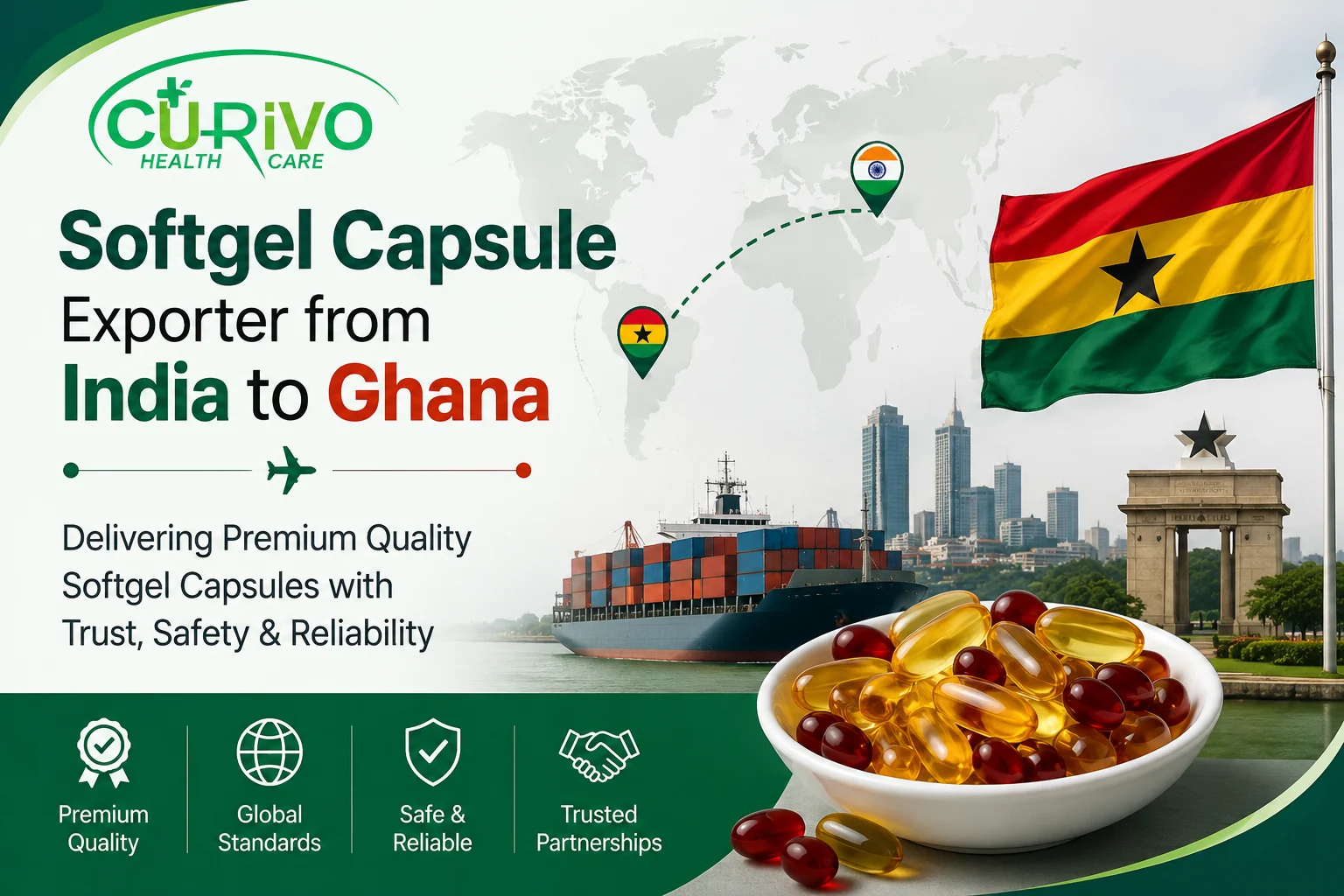 Softgel Capsule Exporter from India to Ghana