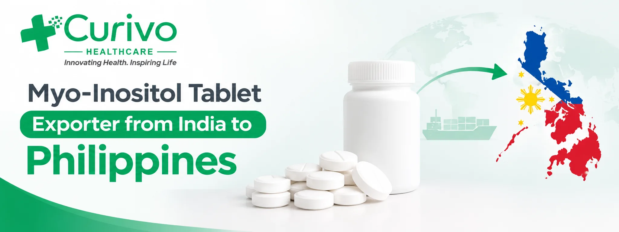 Myo-Inositol Tablet exporter from India to Philippines by Curivo Healthcare