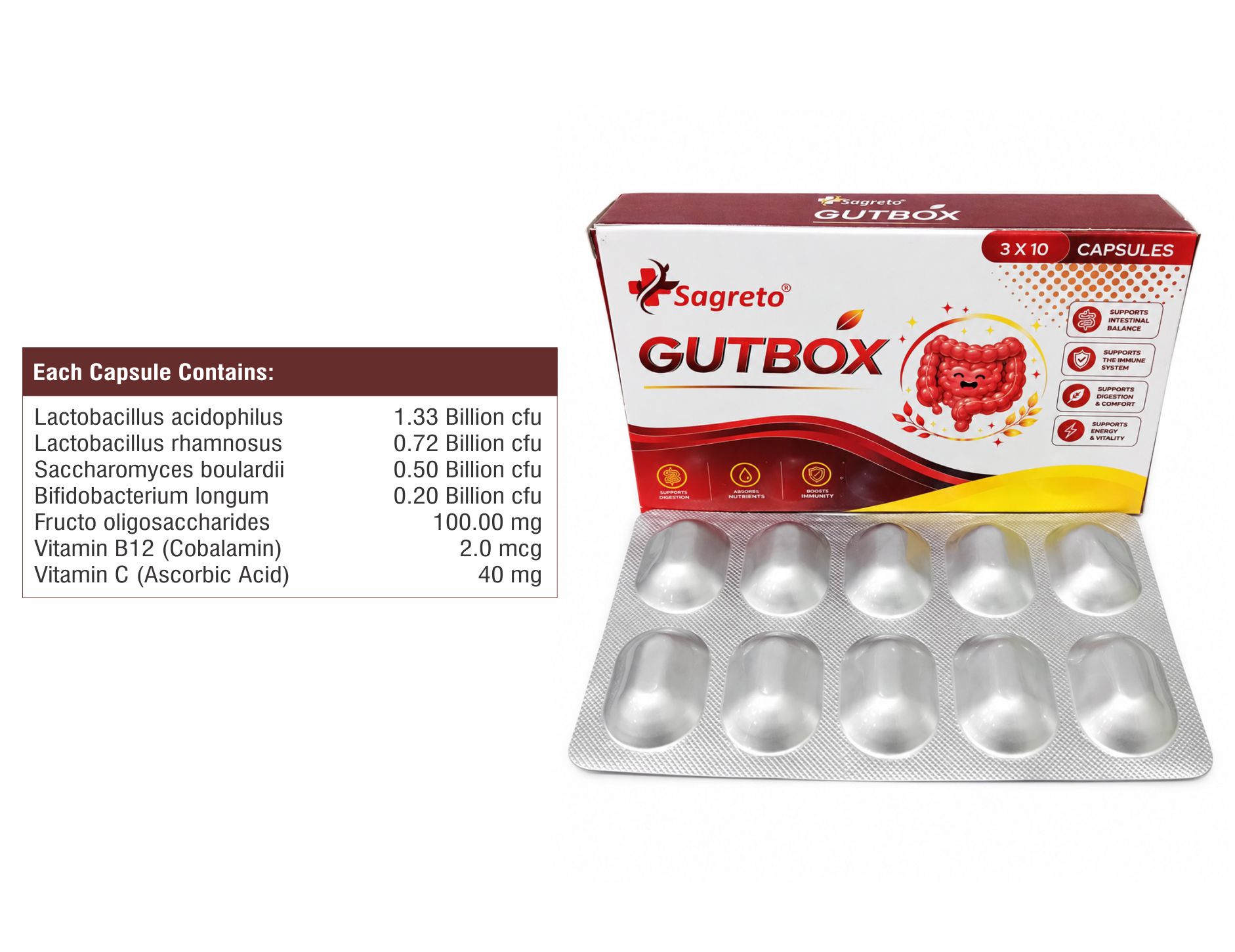 Pre and probiotic capsule for export
