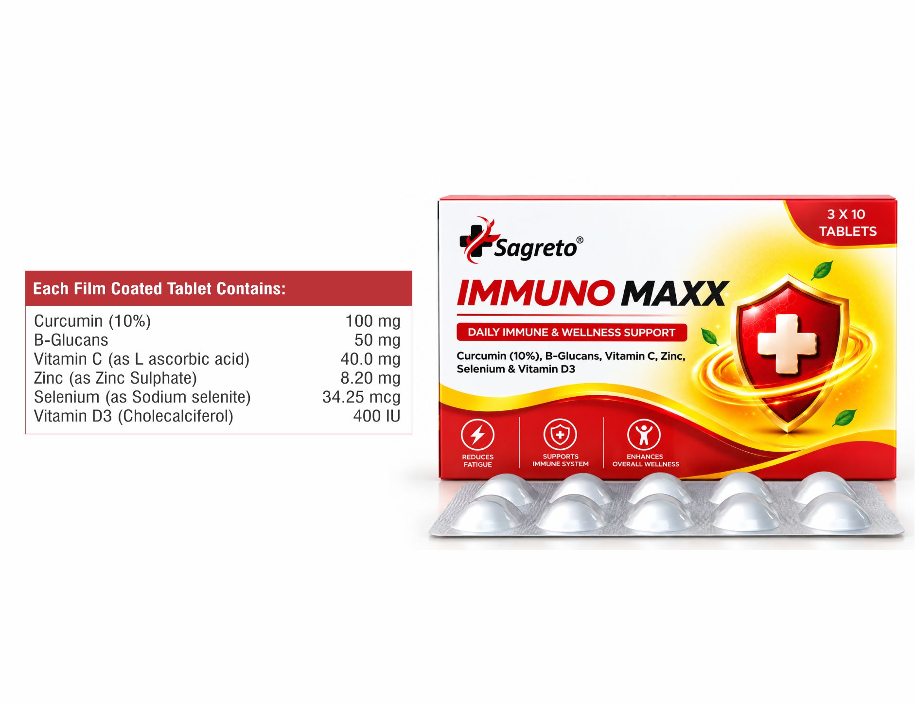 Curcumin, Zinc, Vitamin C and D3 Immune Support Supplement for export