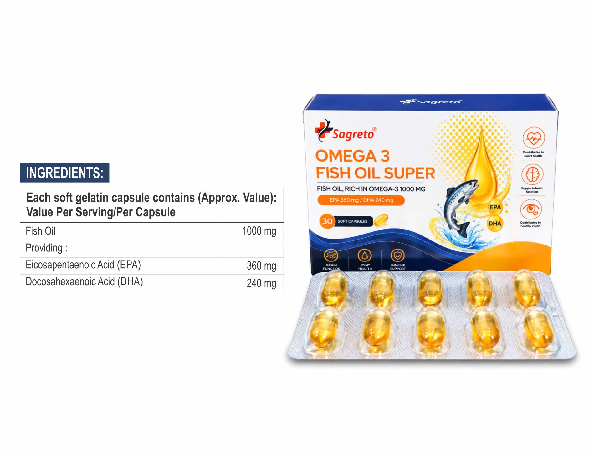 Fish Oil 1000mg EPA and DHA Softgels for export