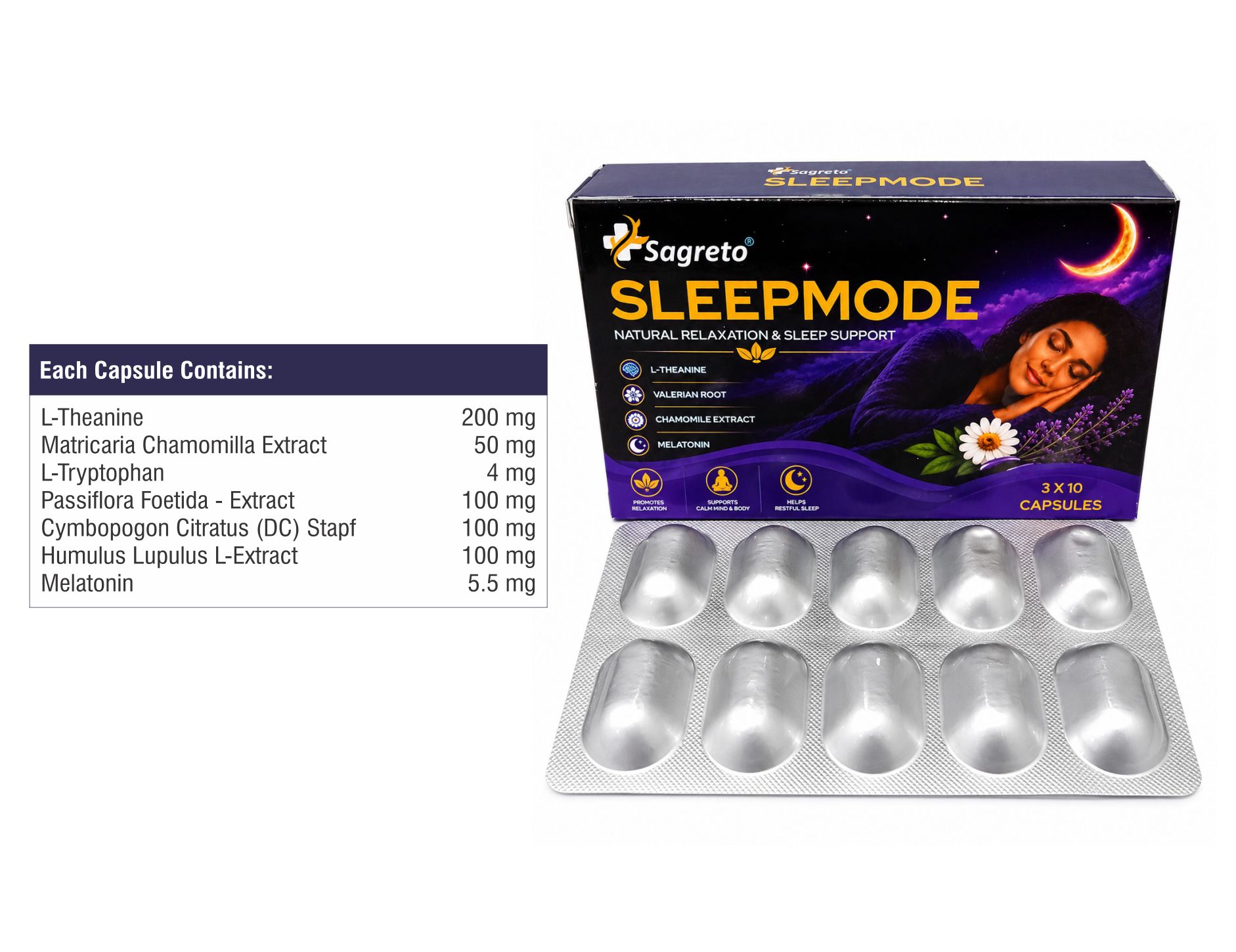 Natural Sleep Aid Supplement with L-Theanine exporter in India